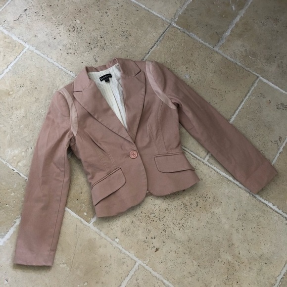 Y2K Bebe Khaki Cropped One Button Blazer Small - Picture 10 of 10